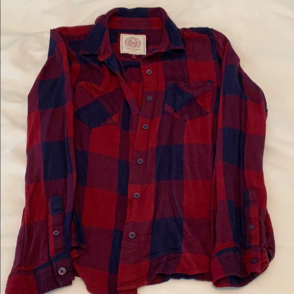 Dark plaid shirt